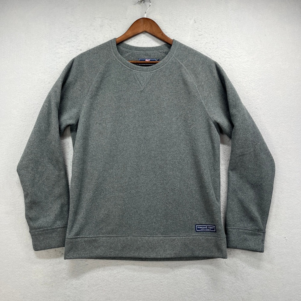 Vineyard Vines Pullover Sweatshirt Mens Small Gray Crewneck Fleece Lounge Preppy